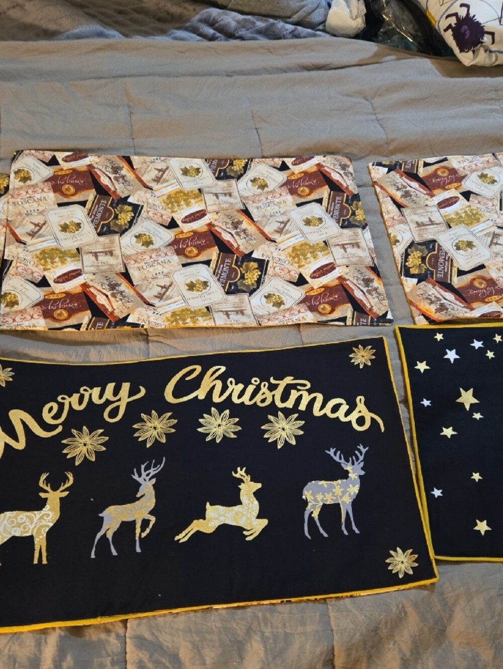 Handmade Reversible Placemats For Fall And Christmas - Set Of 6 - Picture 7 of 10